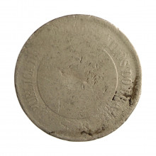 Moeda V-045 200 Réis 1889 UTG Carimbo S. Guerrra Data Apagada Cupro Níquel Ø32mm 15gr.