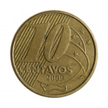 Moeda V-502 10 Centavos 2009 MBC Batida Dupla 