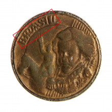 Moeda V-493 10 Centavos 2000 BC Batida Dupla "Brasil" Aço R Bronze Ø20mm 4,8gr.