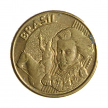 Moeda V-501 10 Centavos 2008 MBC Cunho Entupido 