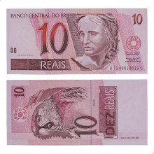 Cédula C-293 10 Reais 1999 SOB/FE - Pedro S. Malan / Armínio Fraga Neto (2ª chancela)