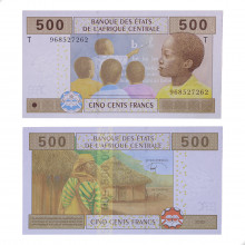 Cédula P#106T 500 Francs CFA 2002-2021 República do Congo África FE