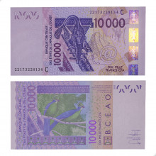 Cédula P#318C 10000 CFA Francs 2003-2024 Burkina Faso África FE