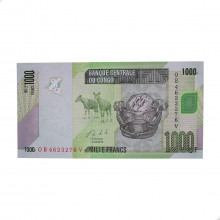 Cédula P#101b 1000 Francs 2005-2022 República do Congo África FE