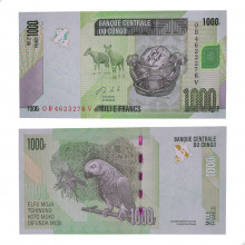 Cédula P#101b 1000 Francs 2005-2022 República do Congo África FE
