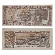 Cédula C-111 5 Cruzeiros 1961 Série 061 C/ Manchas SOB/FE