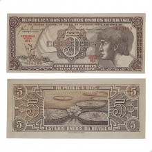 Cédula C-111 5 Cruzeiros 1961 Série 051 SOB/FE