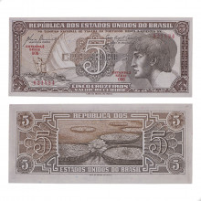Cédula C-111 5 Cruzeiros 1961 Série 006 Escassa FE