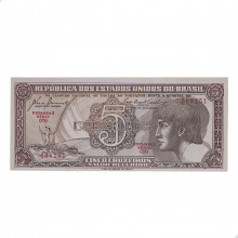 Cédula C-111 5 Cruzeiros 1961 Série 070 SOB/FE