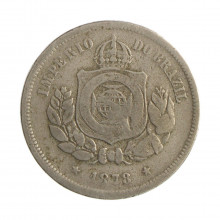 Moeda V-008 100 Réis 1878  BC/MBC Cupro Níquel  Ø27mm 10gr.