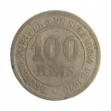 Moeda V-008 100 Réis 1878  BC/MBC Cupro Níquel  Ø27mm 10gr.