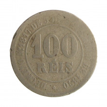 Moeda V-004 100 Réis 1874 UTG  Cupro Níquel Ø27mm 10gr.*