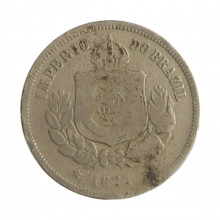 Moeda V-007 100 Réis 1877  BC/MBC Cupro Níquel  Ø27mm 10gr.*