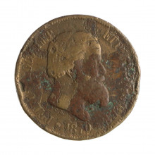 Moeda B-789 20 Réis 1870 UTG Data Difícil Bronze Ø25mm 7gr.*