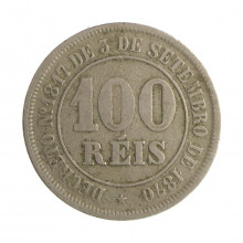 Moeda V-011 100 Réis 1881 MBC  Cupro Níquel Ø27mm 10gr.