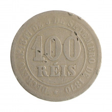 Moeda V-011 100 Réis 1881 BC  Cupro Níquel Ø27mm 10gr.