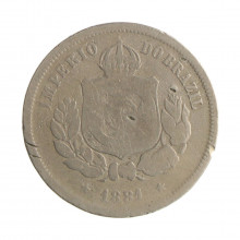 Moeda V-011 100 Réis 1881 BC  Cupro Níquel Ø27mm 10gr.