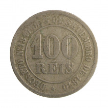 Moeda V-008 100 Réis 1878 BC  Cupro-Níquel Ø27mm 10gr. *
