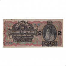 Cédula R-084 2 Mil Réis 1918 Autografada MBC
