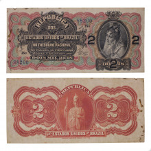 Cédula R-084 2 Mil Réis 1918 Autografada MBC