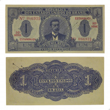 Cédula R-079 1 Mil Réis 1921 Autografada SOB/FE