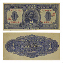 Cédula R-079 1 Mil Réis 1921 Autografada MBC+
