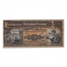 Cédula R-076 1 Mil Réis 1918 Autografada MBC+