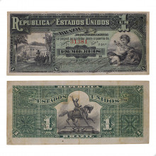 Cédula R-074A 1 Mil Réis 1890 Letra D Autografada MBC+