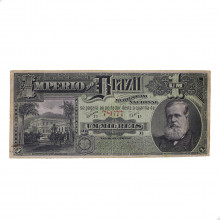 Cédula R-016 1 Mil Réis 1888 Letra E 1ª Série Escassa Autografada MBC