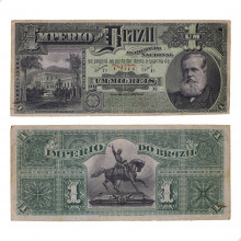 Cédula R-016 1 Mil Réis 1888 Letra E 1ª Série Escassa Autografada MBC