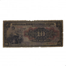 Cédula R-105 10 Mil Réis 1911 Escassa Autografada UTG