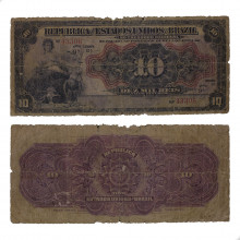Cédula R-105 10 Mil Réis 1911 Escassa Autografada UTG