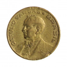 Moeda V-180b 10 Centavos 1944 BC/MBC S/Sigla Bronze Alumínio Ø17mm 3gr.