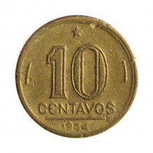 Moeda V-180b 10 Centavos 1944 BC/MBC S/Sigla Bronze Alumínio Ø17mm 3gr.