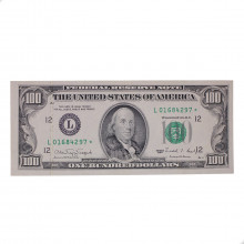 Cédula P#489 100 Dollars 1990 C/ Asterístico Estados Unidos América SOB