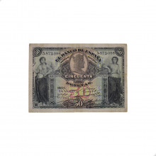 Cédula P#63a 50 Pesetas 1907 Escassa 	Espanha Europa MBC