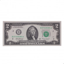 Cédula P#W545 2 Dollars 2017A Selo Verde Estados Unidos América FE