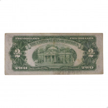 Cédula P#378g 2 Dollars 1928 Selo Vermelho 	Estados Unidos América BC/MBC