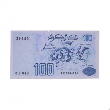 Cédula P#137 100 Dinars 1992 Argélia África FE