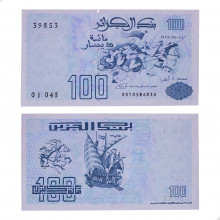 Cédula P#137 100 Dinars 1992 Argélia África FE