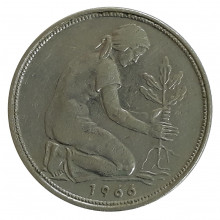 50 Pfenng 1966 J MBC Alemanha Europa