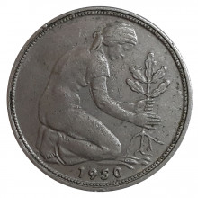 50 Pfennig 1950 J MBC Alemanha Europa