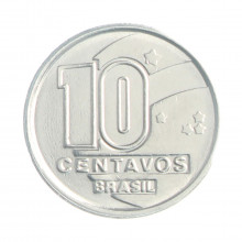 Moeda V-408 10 Centavos 1989 SOB/FC Garimpeiro Aço Inoxidável Ø18,5mm 2,5gr.