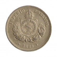 Moeda V-025 50 Réis 1886  MBC Cupro Níquel  Ø22mm 7gr.