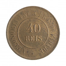 Moeda B-826 40 Réis 1908 BC Bronze Ø30mm 12gr.