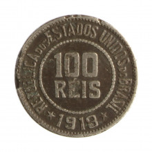Moeda V-072 100 Réis 1918 BC  Cupro-Níquel Ø21mm 5gr.