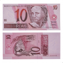 Cédula C-292 10 Reais 1999 Escassa 1º Série FE - Pedro S. Malan / Armínio Fraga Neto (1ª chancela)