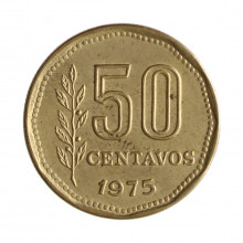 Km#68 50 Centavos 1975 MBC Argentina América Bronze Alumínio 20.5(mm) 4.35(gr)