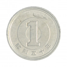 Km#74 1 Yen 1975 MBC Japão Ásia Alumínio 20(mm) 1(gr)