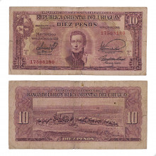 P#37c.3 10 Pesos 1948 MBC Uruguai América Série C